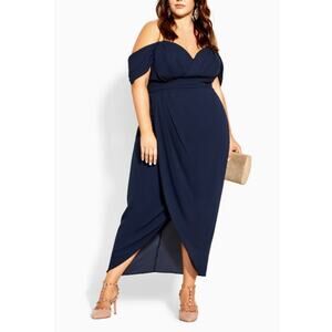 City Chic Entwine Maxi Dress in Navy